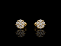 925S Gold Plated Floral Moissanite Stud Earrings – 0.48 CTW