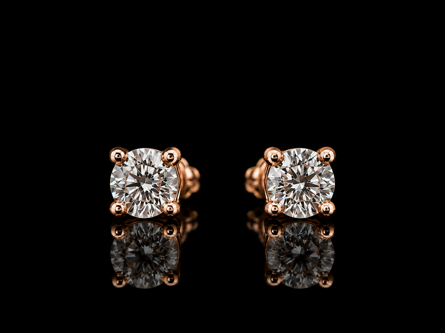 925S Rose Gold Plated Moissanite Stud Earrings – 1 CTW VVSD