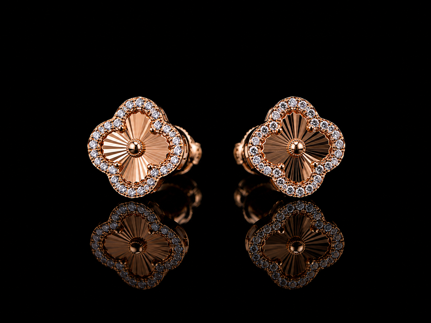 925 Sterling Silver Clover Moissanite Stud Earrings – 0.50 CTW VVSD