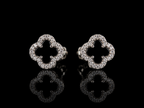 925 Sterling Silver Clover Moissanite Stud Earrings – 0.50 CTW VVSD