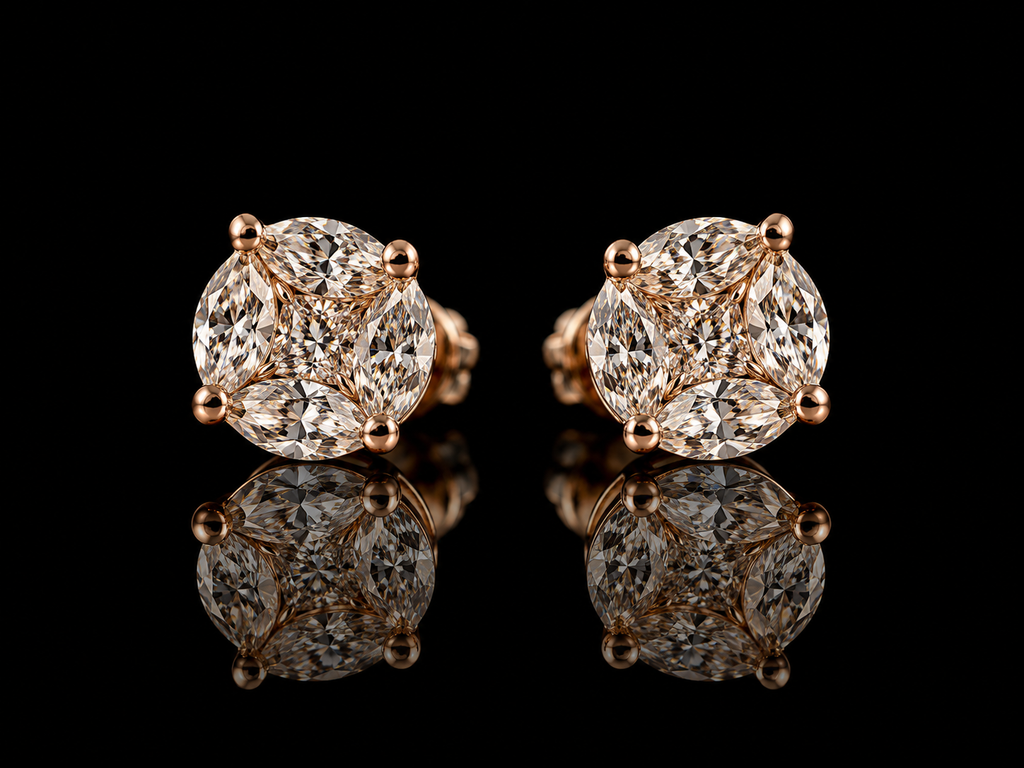 925 Sterling Silver Multi-Cut Moissanite Stud Earrings – 2.74 CTW
