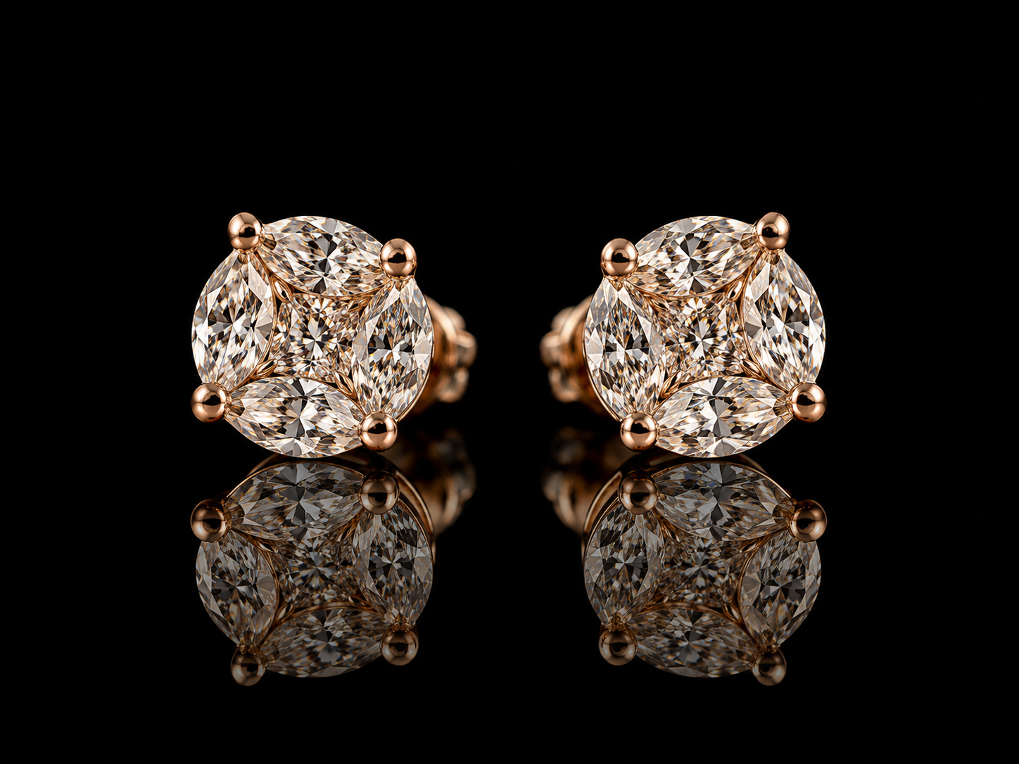 925 Sterling Silver Multi-Cut Moissanite Stud Earrings – 2.74 CTW