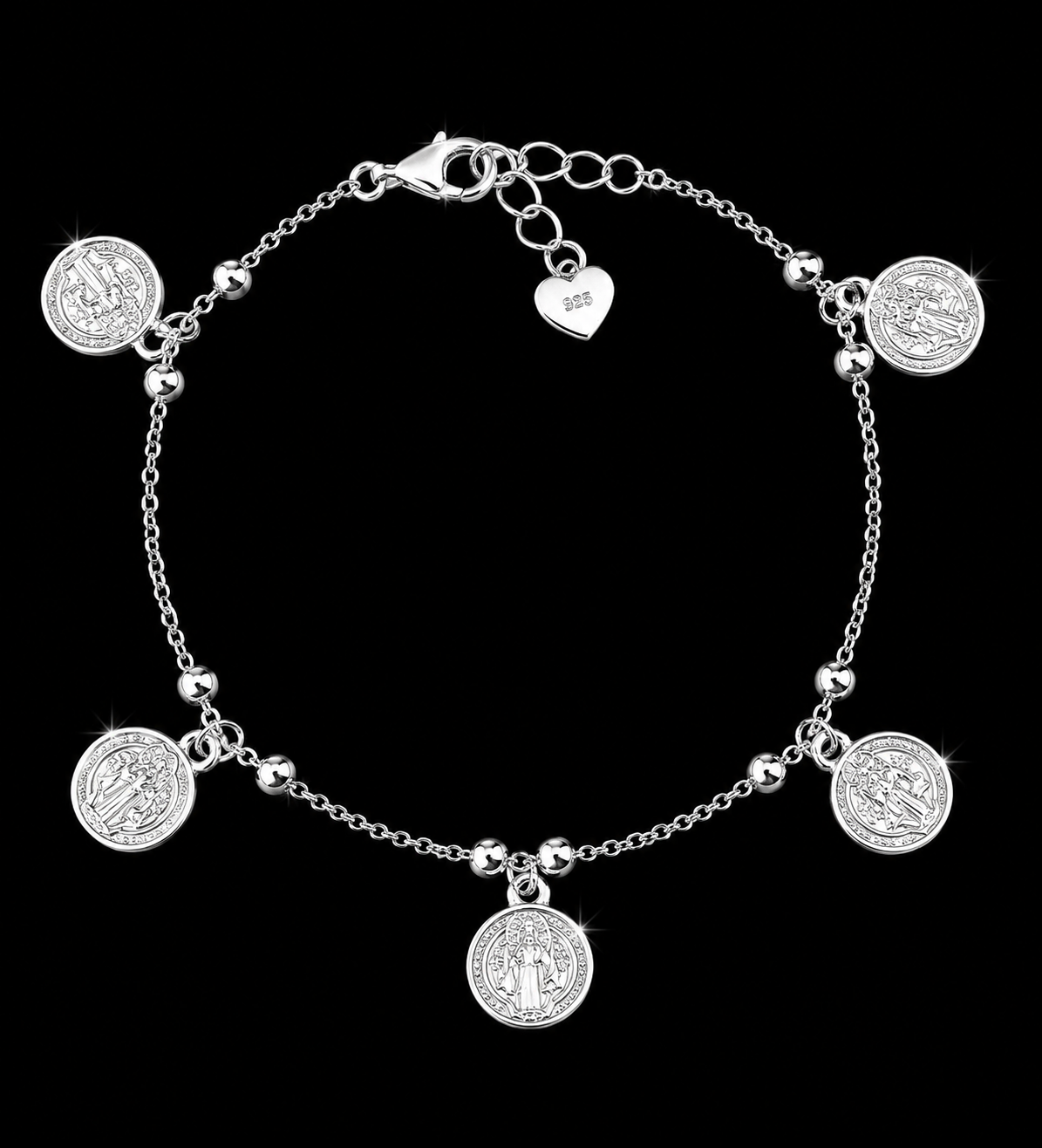 925S Religious Charm Bracelet