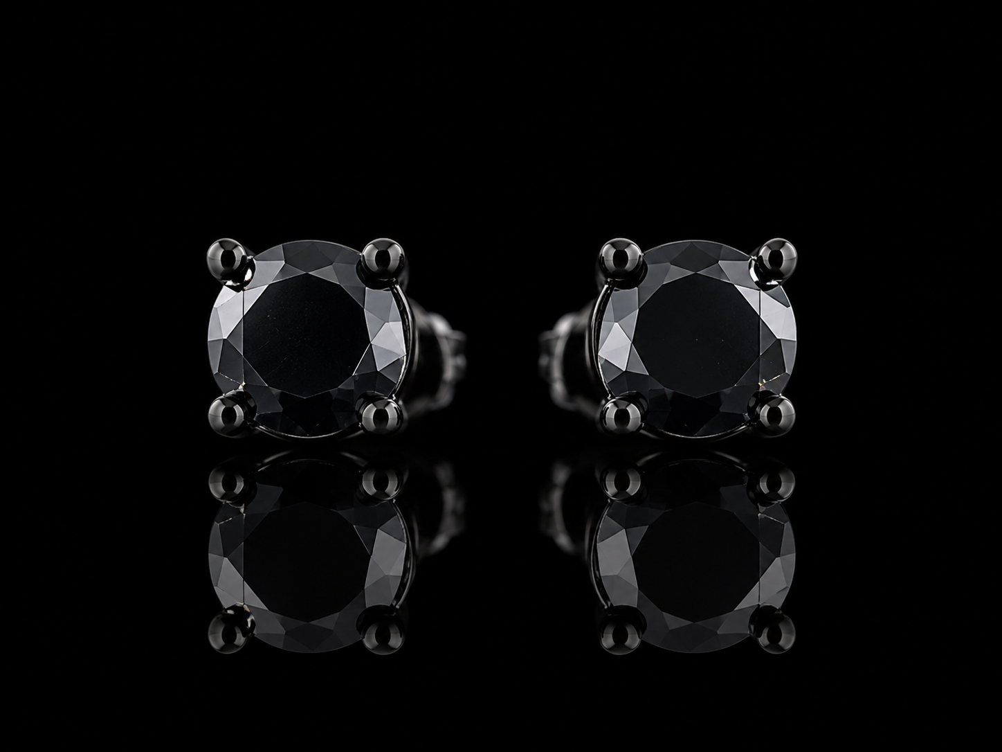 925 Sterling Silver Black Moissanite Stud Earrings – 1.60 CTW