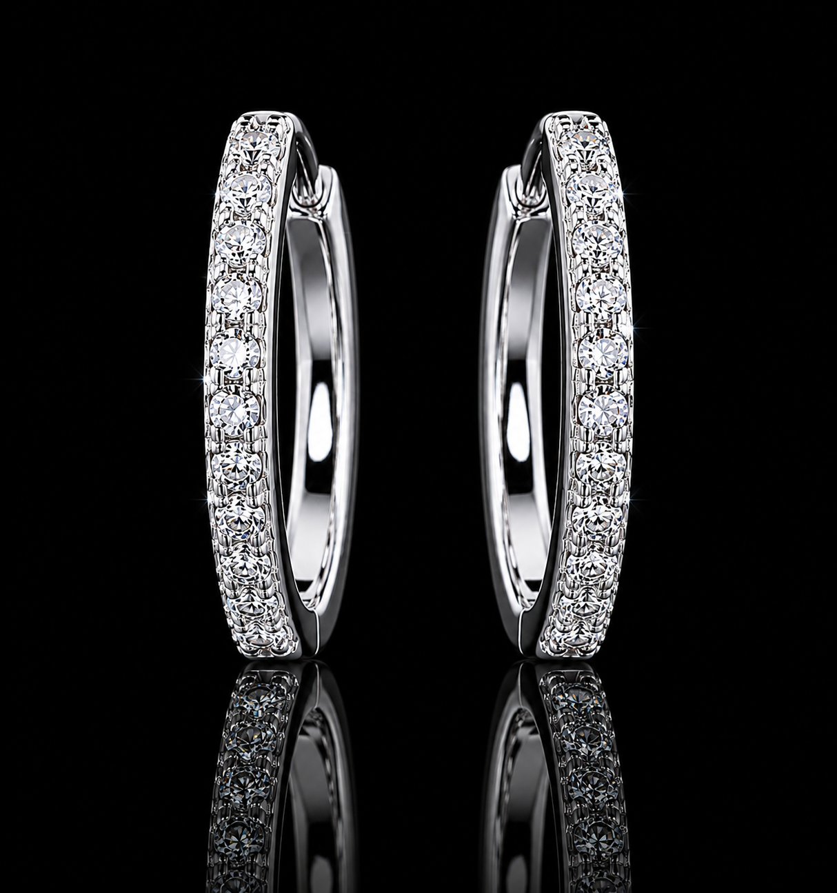 925S Classic Moissanite Hoop Earrings – 0.15 CTW
