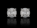 925S Multi-Cut Moissanite Halo Stud Earrings – 0.55 CTW