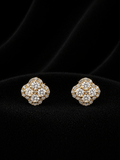 14K Gold Clover Lab Diamond Stud Earrings – 0.31 CTW