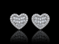 925S Heart Halo Moissanite Stud Earrings – 1.35 CTW