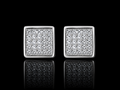 925S Square Pavé Moissanite Stud Earrings – 0.49 CTW