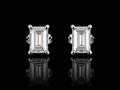 925S Emerald Cut Moissanite Stud Earrings – 2 CTW