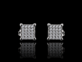 925S Square Pavé Moissanite Stud Earrings – 0.25 CTW