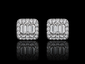 925S Emerald Cut Halo Stud Earrings – 0.78 CTW