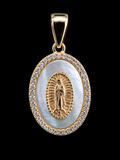 Virgin Mary Oval Pendant – 925S CZ Pendant