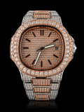 Rose Gold Iced Moissanite Watch – 18.33 CTW