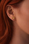 Puffed Marine Stud Earrings – 18K