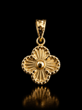 18K Colombian Gold Mini Clover Pendant – 1CM
