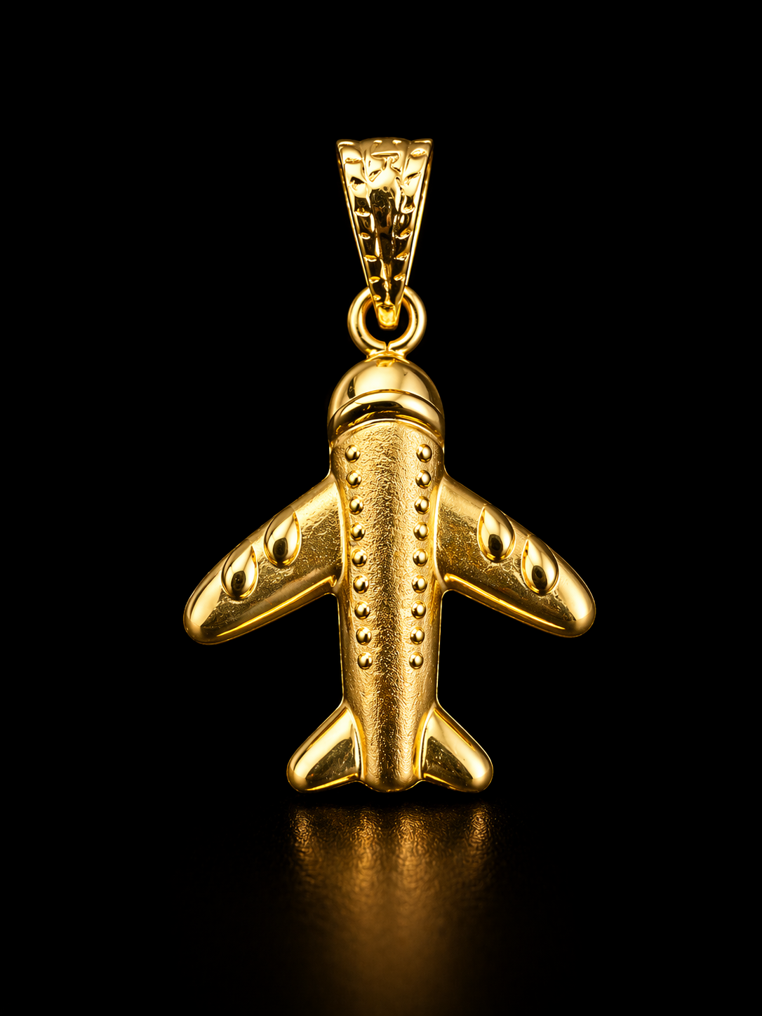 18K Colombian Gold Airplane Pendant – Travel & Freedom Luxury Charm 2CM