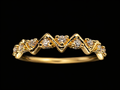 18K Colombian Gold Zigzag Zirconia Ring – Elegant Chevron Band Size 7