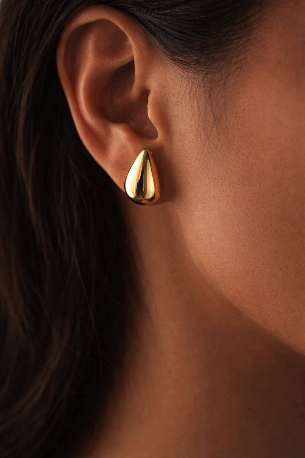 Luna Drop Stud Earrings – 18K Italy