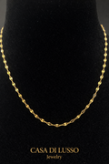 18K Italian Gold Marquise Link Chain Necklace – 19”