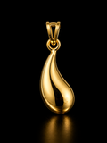 18K Italian Gold Teardrop Pendant – Minimalist Luxury Drop Charm 2CM