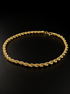 18K Italy Gold Rope Chain Bracelet – 8"