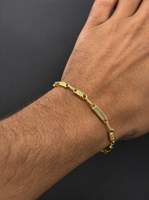 18K Colombian Gold Rustic Link Bracelet