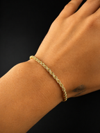 18K Italy Gold Rope Chain Bracelet – 8"