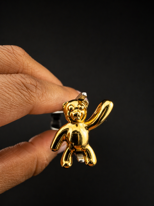 18K Italy Gold Teddy Bear Pendant