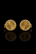 Radiant Medallion Stud Earrings – 18K Gold