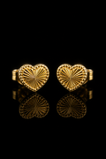Radiant Heart 18K Gold Stud Earrings