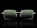 Luxury Rimless Green Moissanite Sunglasses – 925S Designer Frames