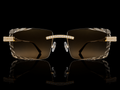 Luxury Rimless Brown Moissanite Sunglasses – 925S Gold Plated Designer Edition