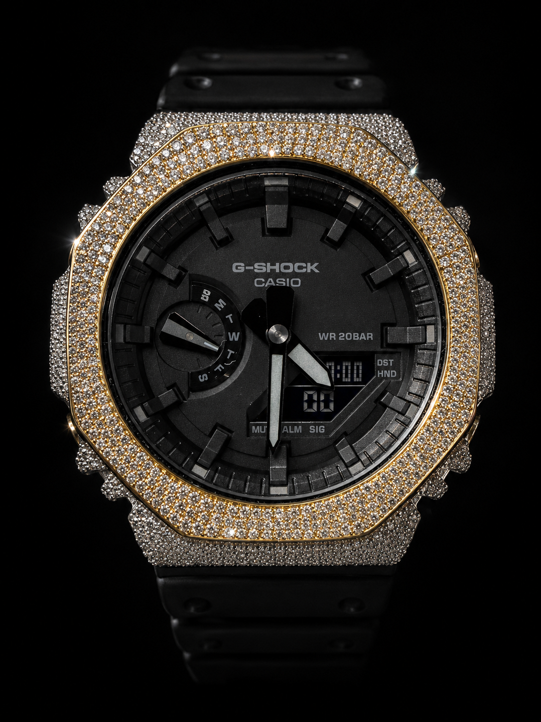 Iced G-Shock GA-2100 Custom Diamond Watch – 5CT Natural Diamonds