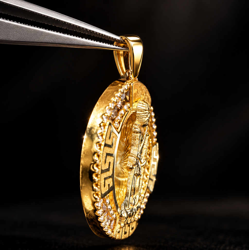 Lusso San Lázaro 10K Yellow Gold Religious Pendant