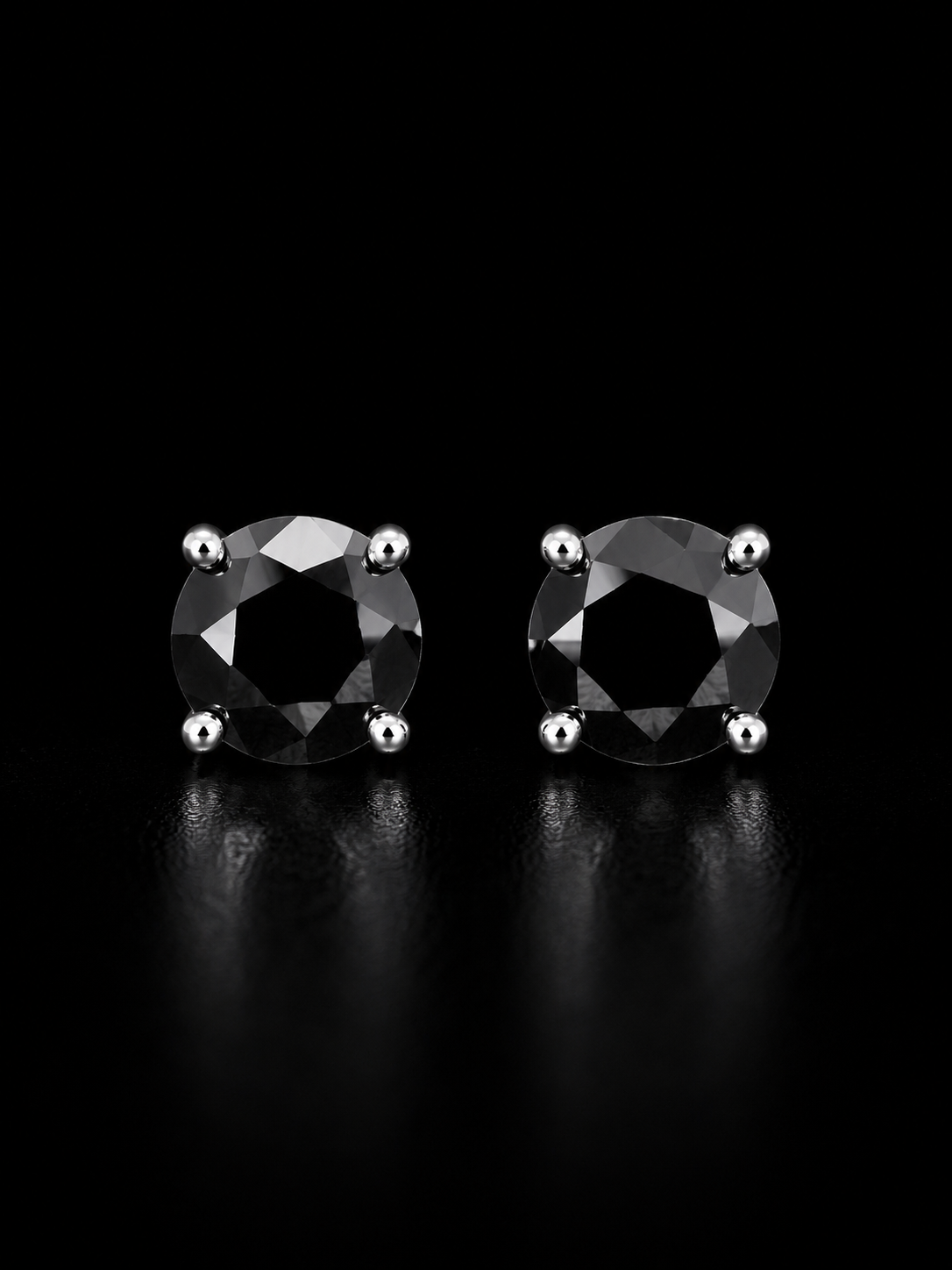 925S Black Onyx Stud Earrings