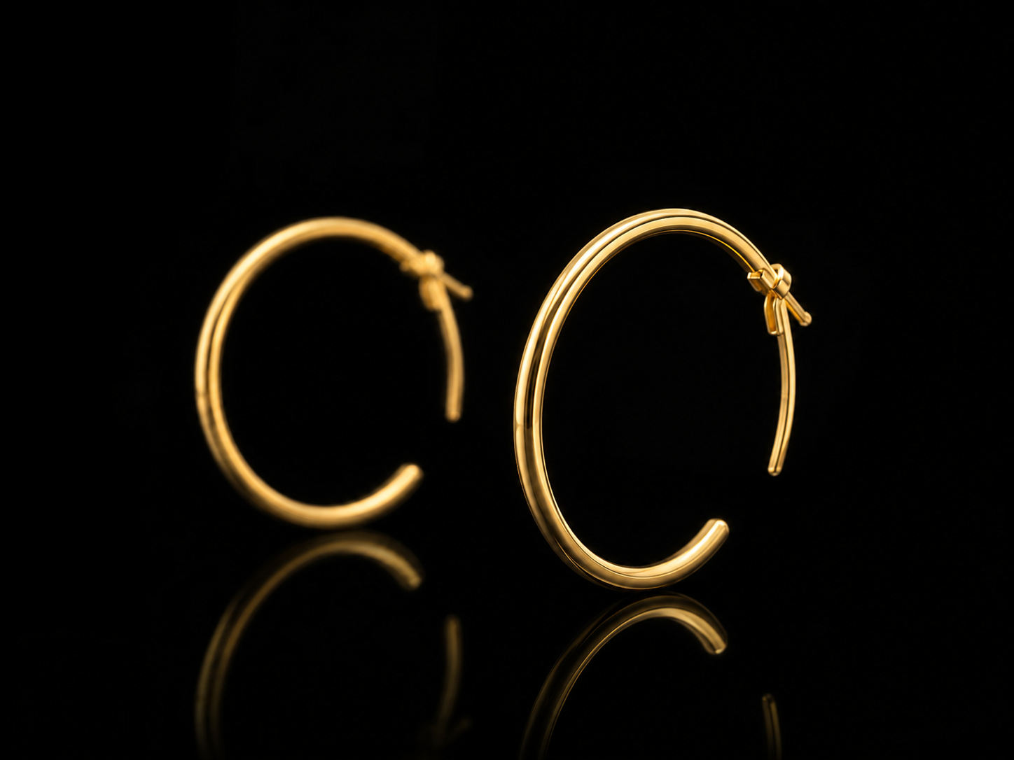 Slim Gold Hoop Earrings – 18K Gold