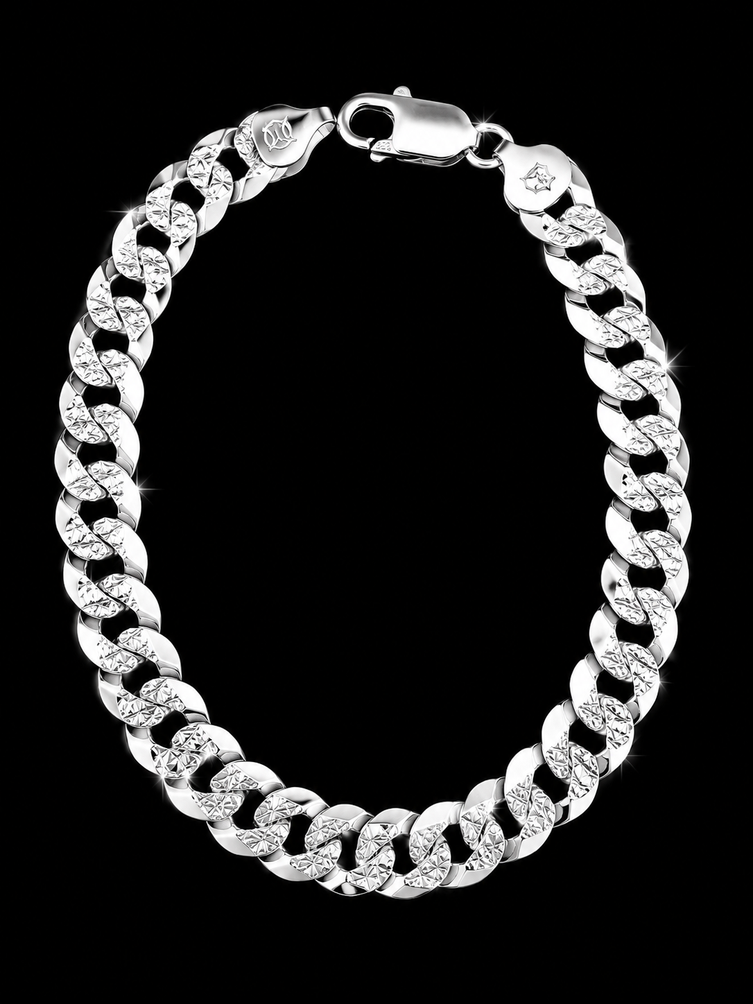 925S Diamond-Cut Cuban Link Bracelet