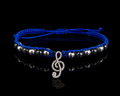 925S Treble Clef Hematite Macramé Bracelet