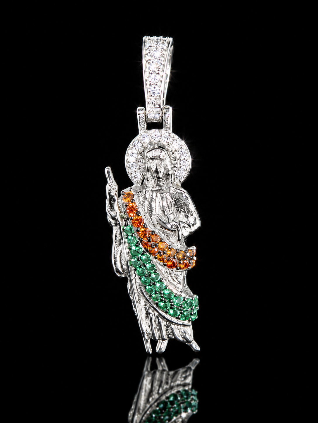 Saint Jude Pendant – 925SM CZ Religious Charm