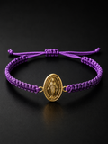 18K Miraculous Medal Macramé Bracelet