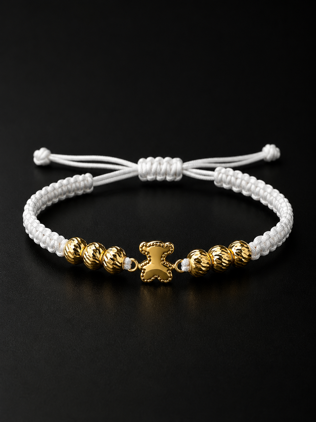 18K Teddy Bear Macramé Bracelet