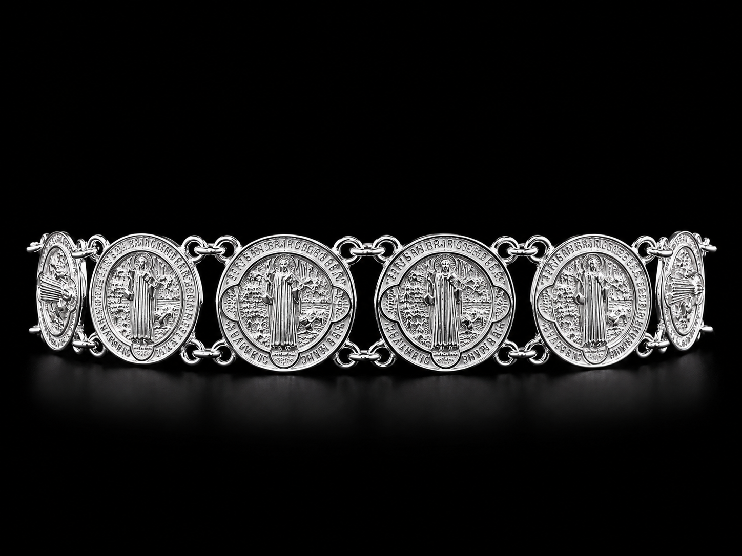 Saint Benedict Medal Link Bracelet – 925S