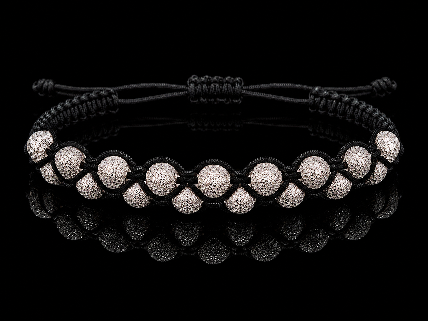 925S Frosted Macramé Bracelet