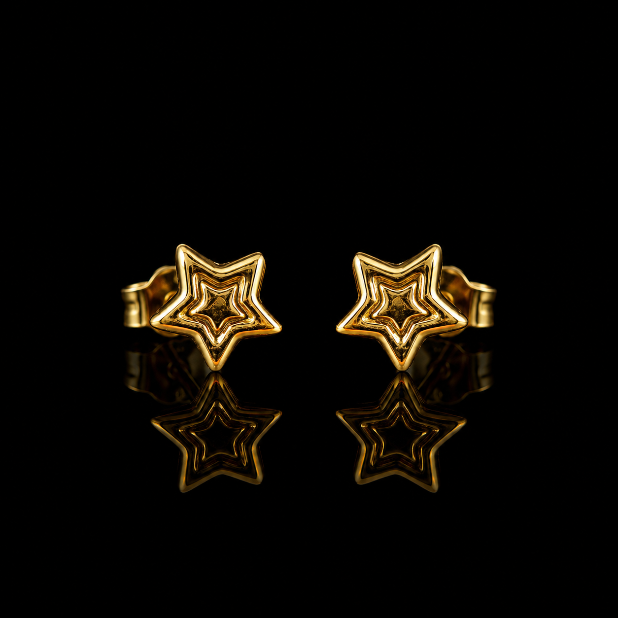 Celestial Star 18K Gold Stud Earrings