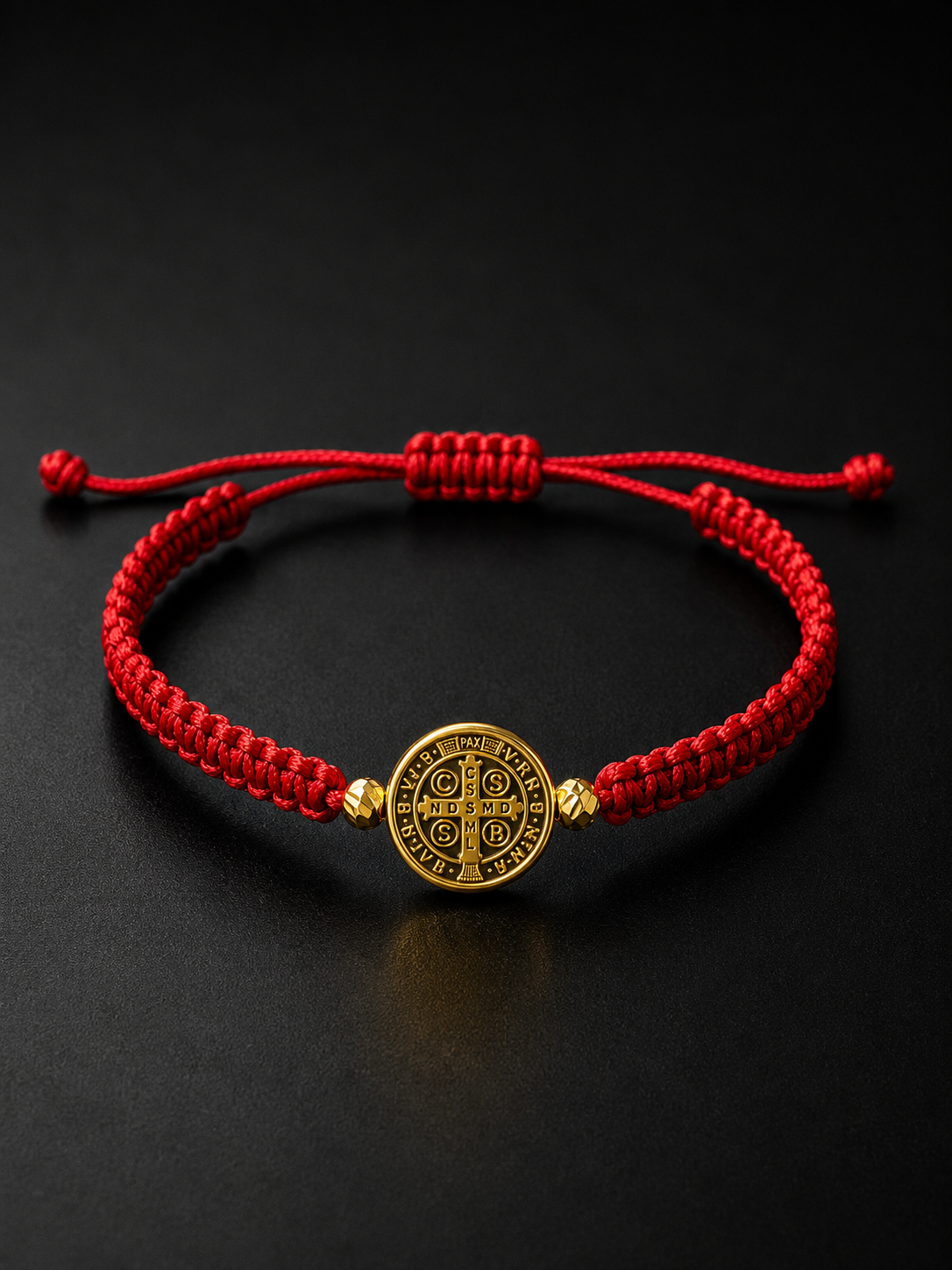 18K Saint Benedict Protection Macramé Bracelet