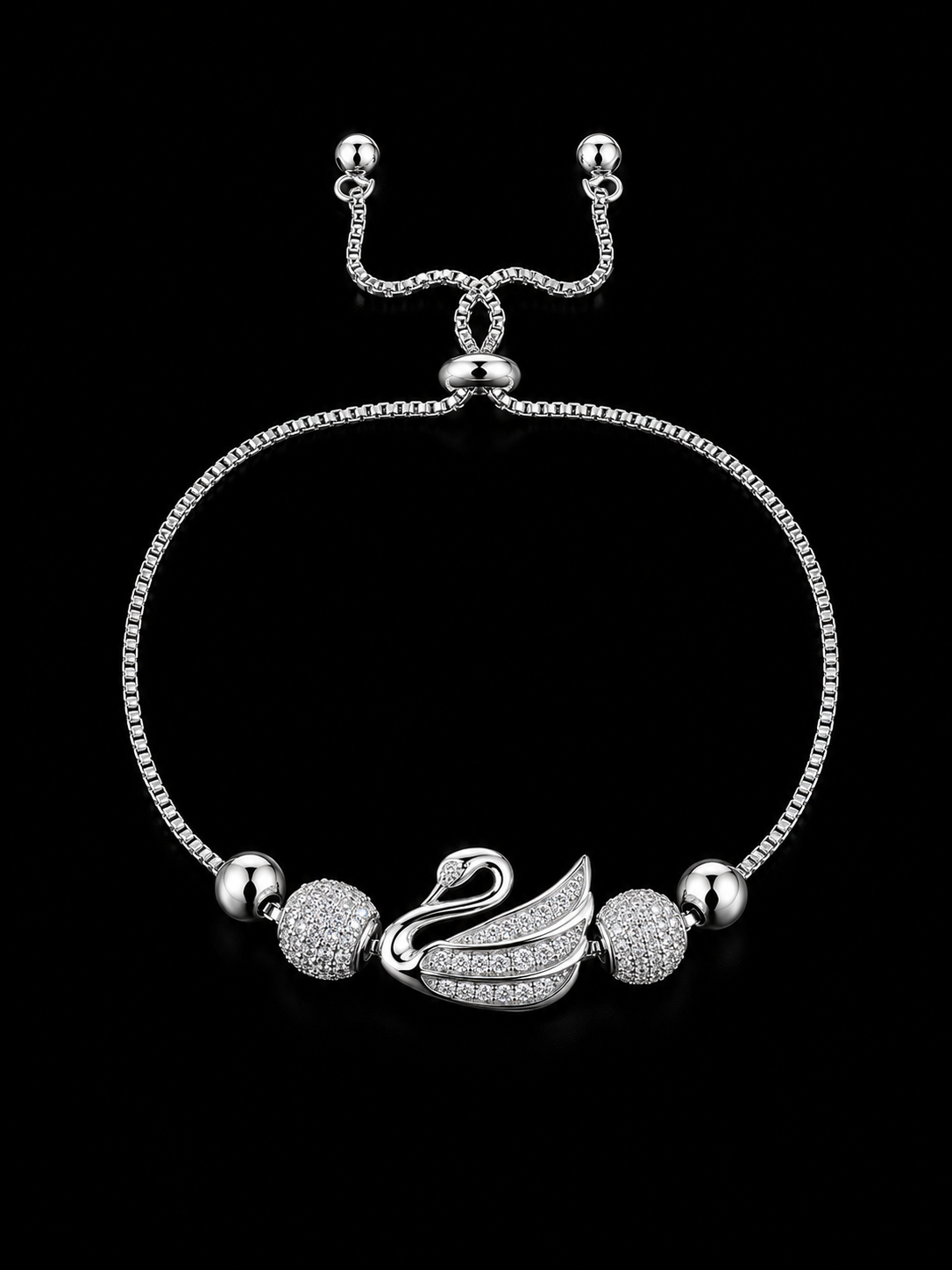 Swan Adjustable Bracelet – 925S CZ Bracelet