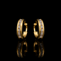 Luxe Radiance 18K Gold CZ Hoop Earrings