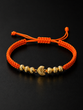 18K Fan Charm Macramé Bracelet