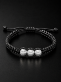 925S Ribbed Bead Macramé Bracelet